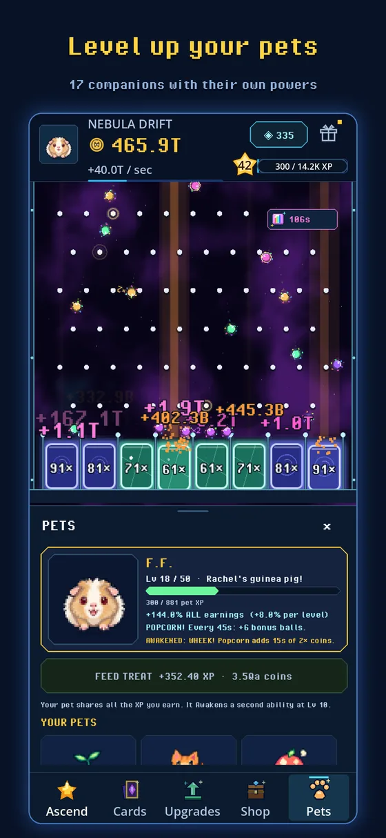 Levelling up pets